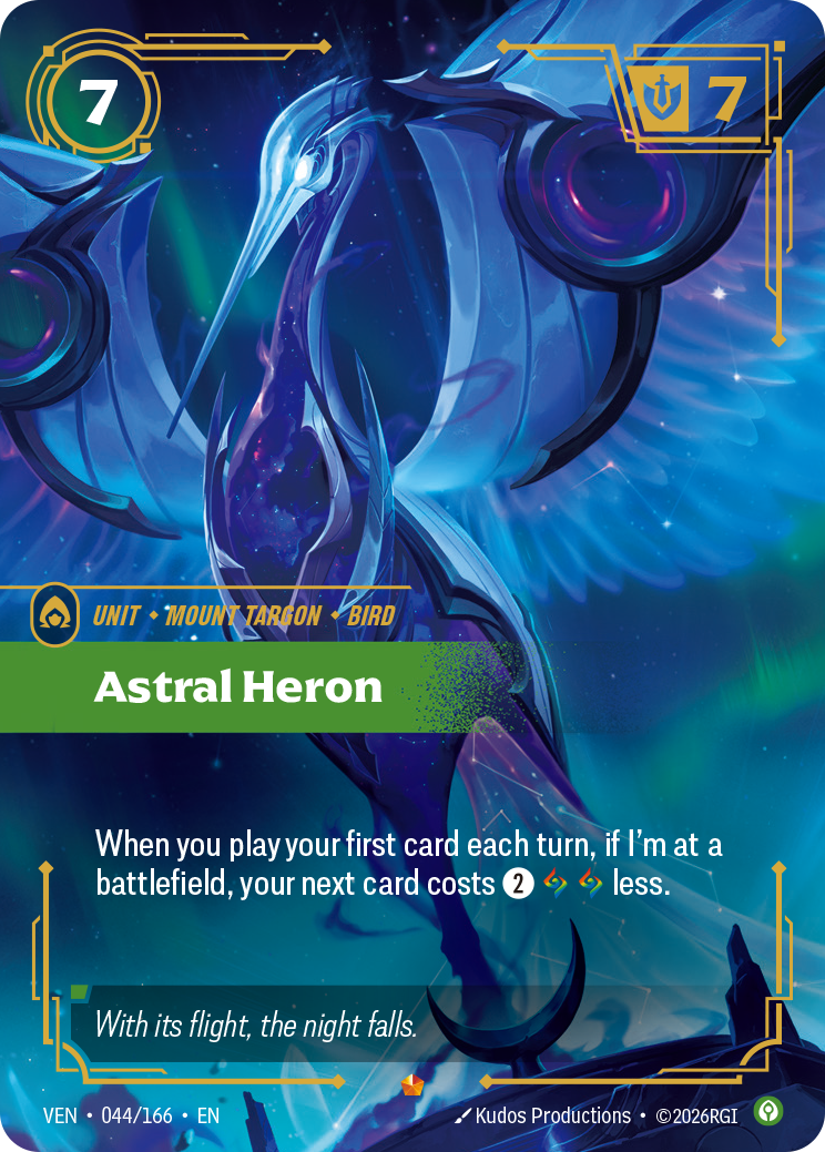 Astral Heron VEN-044 - Riftbound Standard Art, English reference artwork