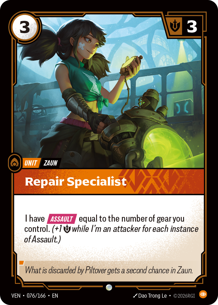 Repair Specialist VEN-076 - Riftbound Standard Art, English reference artwork
