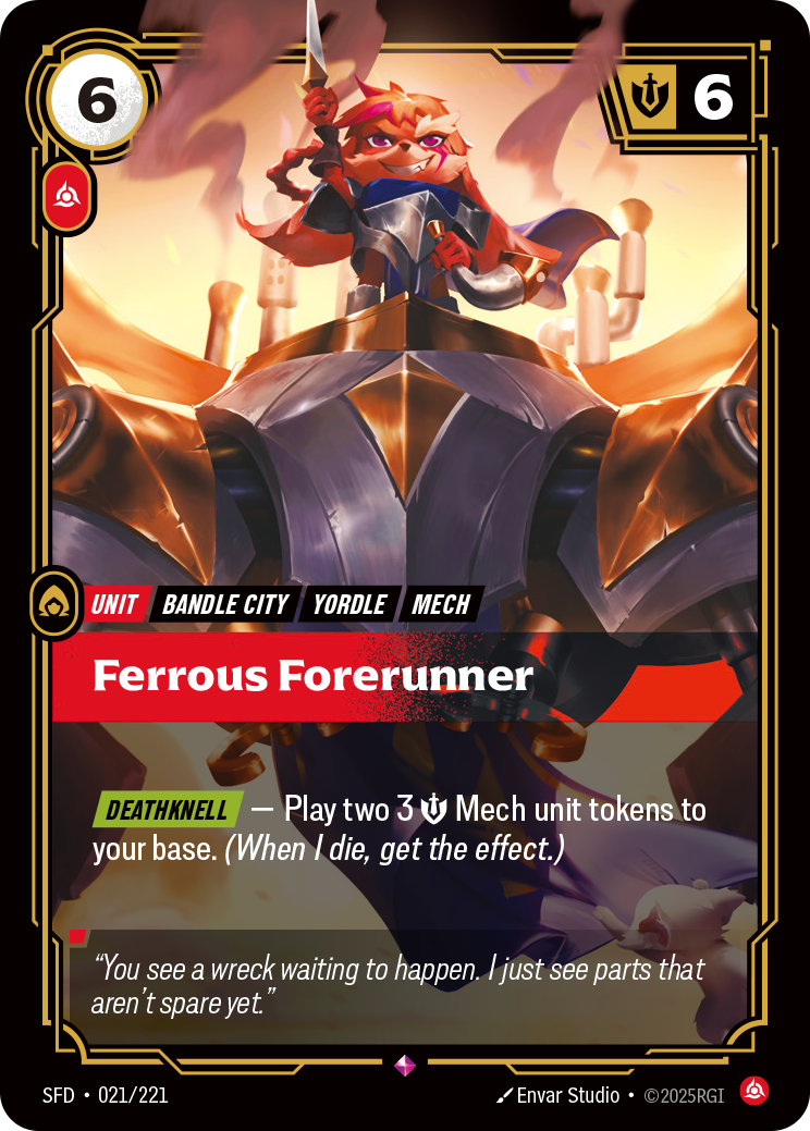 Ferrous Forerunner SFD-021 - Riftbound Standard Art, English reference artwork