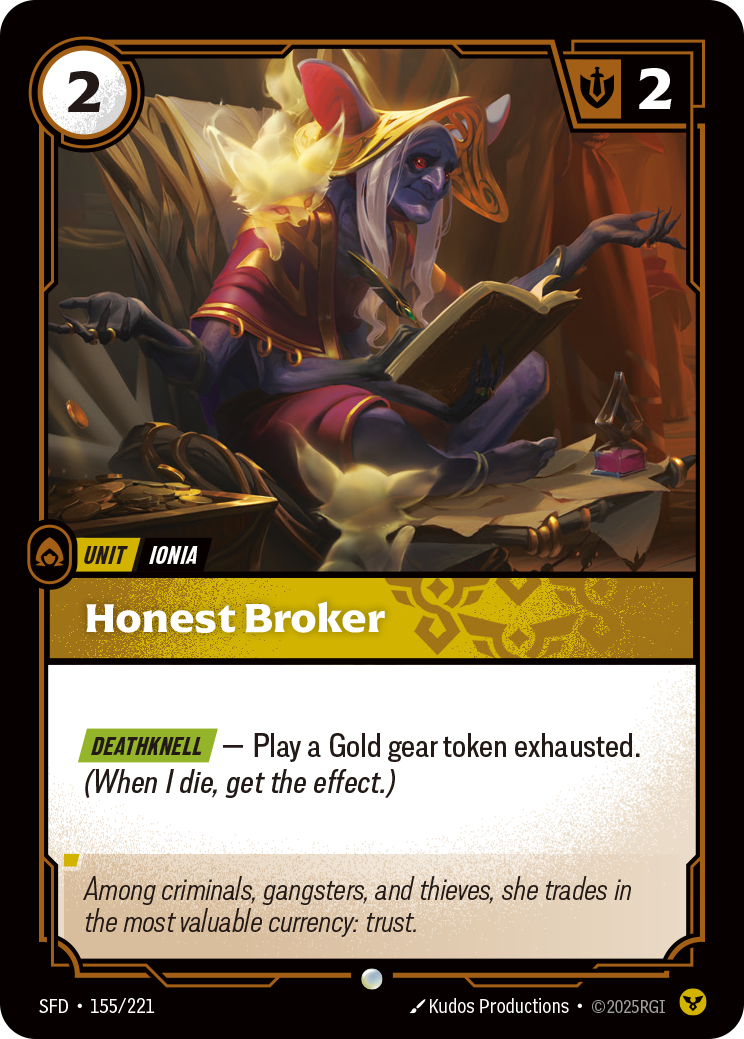 Honest Broker SFD-155 - Riftbound Standard Art, English reference artwork