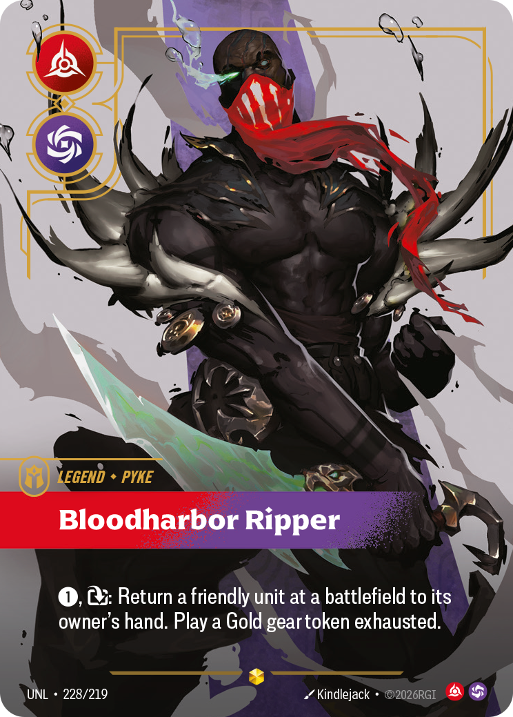 Pyke, Bloodharbor Ripper (Overnumbered) UNL-228 - Riftbound Overnumbered, English reference artwork
