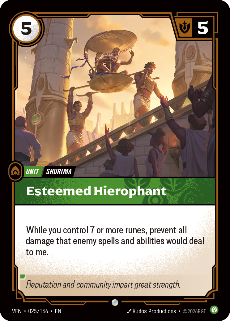 Esteemed Hierophant VEN-025 - Riftbound Standard Art, English reference artwork
