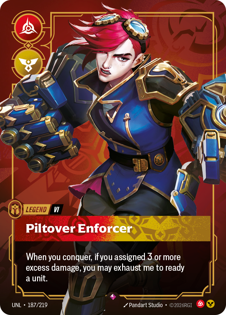 Vi, Piltover Enforcer UNL-187 - Riftbound Standard Art, English reference artwork