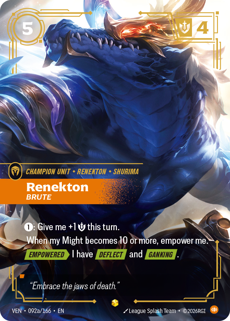 Renekton, Brute (Alternate Art) VEN-092A - Riftbound Alternate Art, English reference artwork