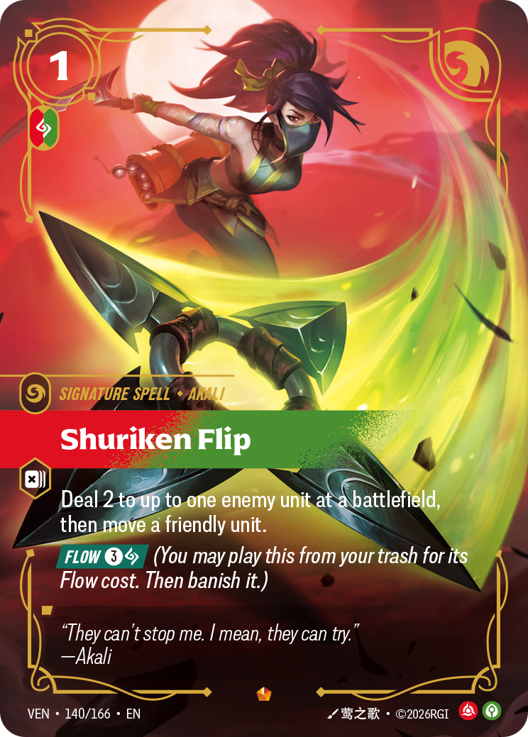 Shuriken Flip VEN-140 - Riftbound Standard Art, English reference artwork