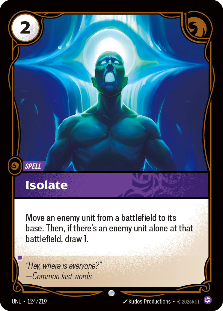 Isolate UNL-124 - Riftbound Standard Art, English reference artwork