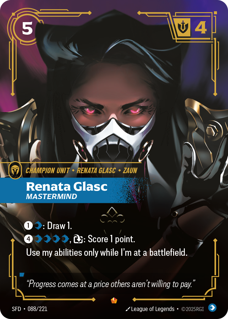 Renata Glasc, Mastermind SFD-088 - Riftbound Standard Art, English reference artwork