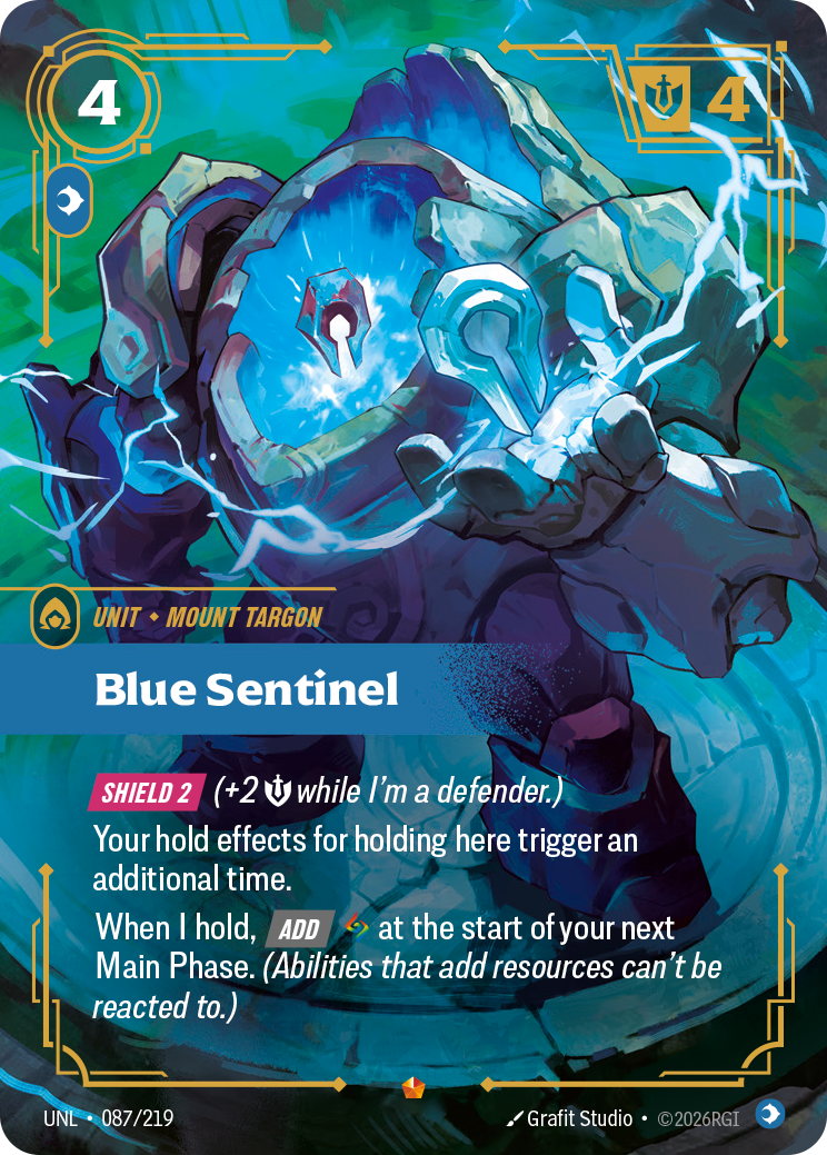Blue Sentinel UNL-087 - Riftbound Standard Art, English reference artwork