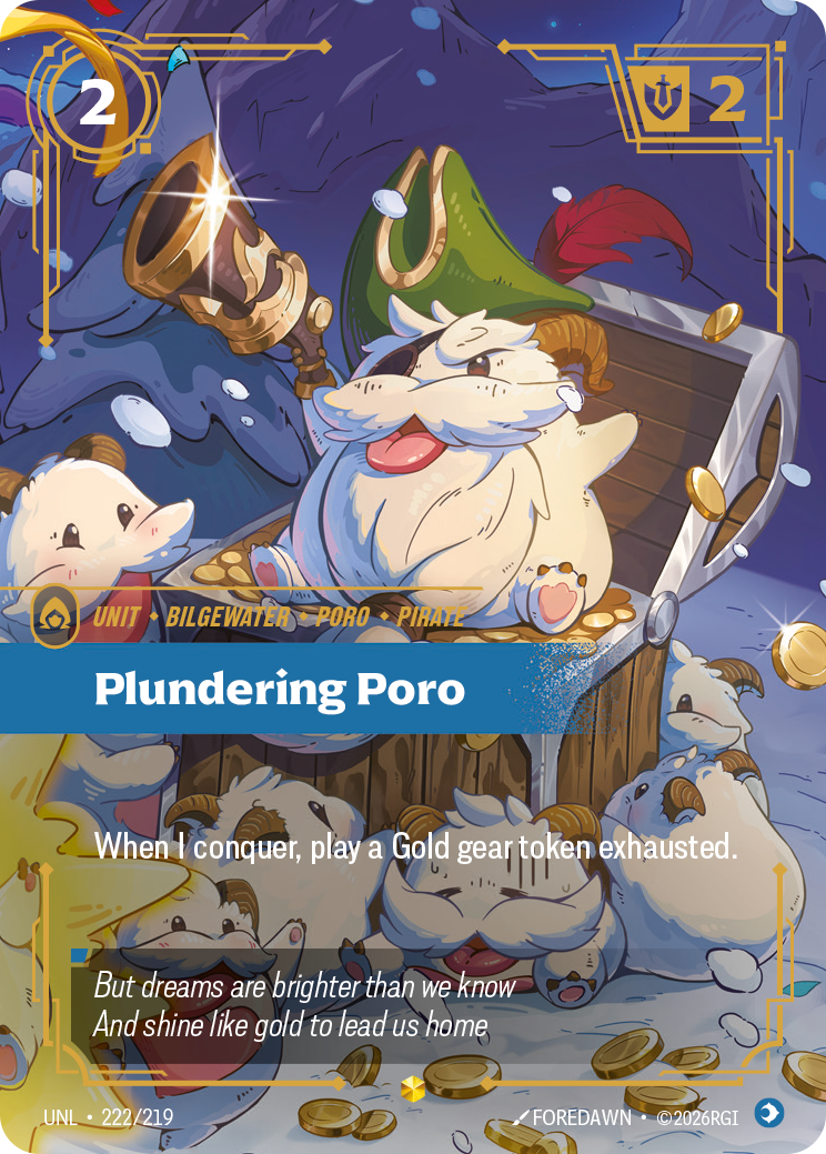 Plundering Poro (Overnumbered) UNL-222 - Riftbound Overnumbered, English reference artwork