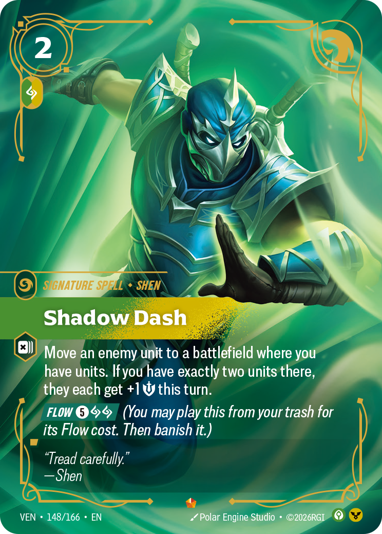 Shadow Dash VEN-148 - Riftbound Standard Art, English reference artwork