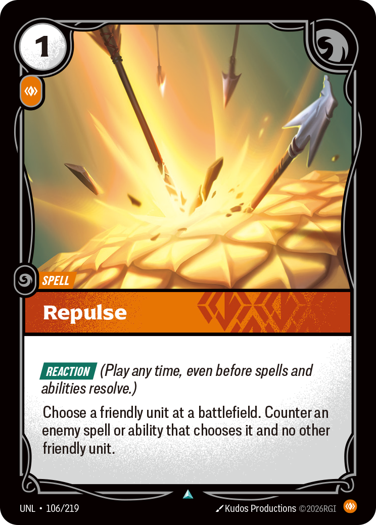Repulse UNL-106 - Riftbound Standard Art, English reference artwork