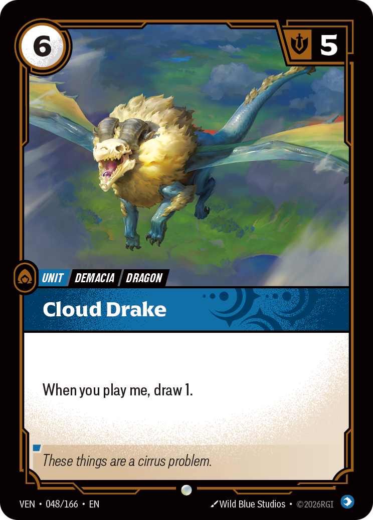Cloud Drake VEN-048 - Riftbound Standard Art, English reference artwork