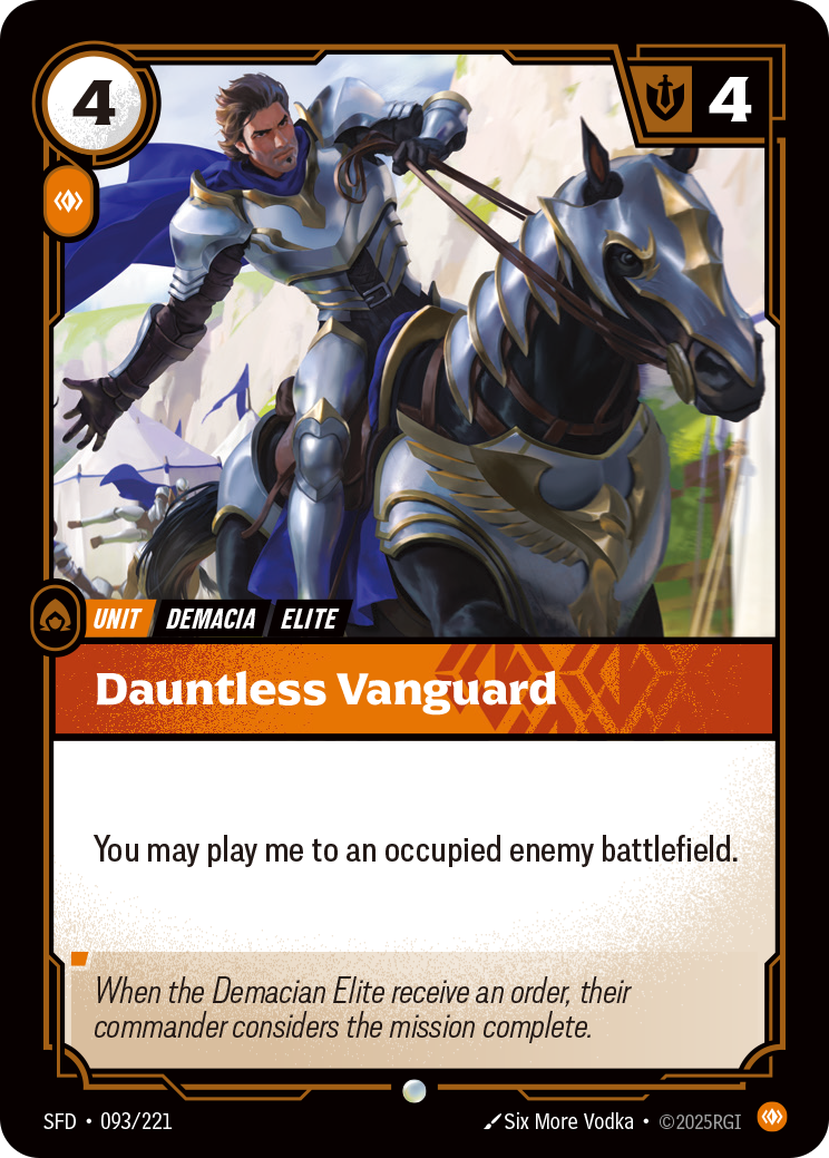 Dauntless Vanguard SFD-093 - Riftbound Standard Art, English reference artwork