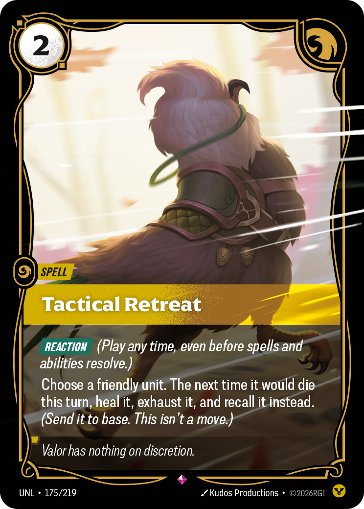 Tactical Retreat UNL-175 - Riftbound Standard Art, English reference artwork