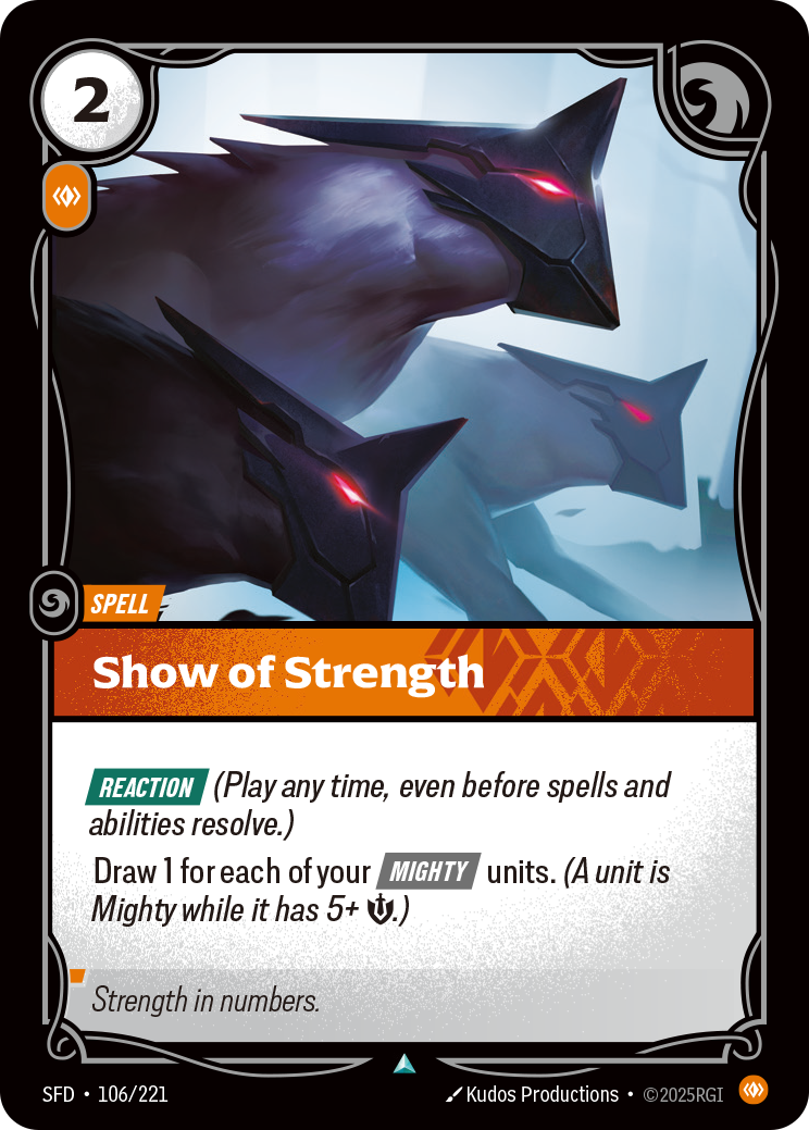 Show of Strength SFD-106 - Riftbound Standard Art, English reference artwork