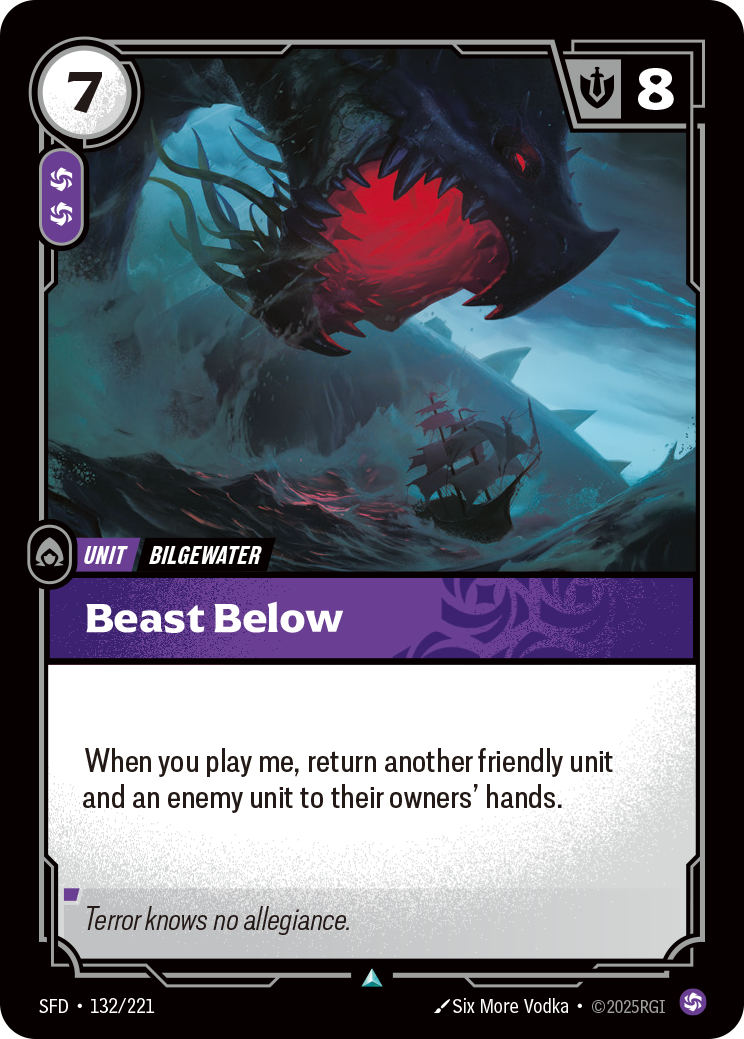 Beast Below SFD-132 - Riftbound Standard Art, English reference artwork