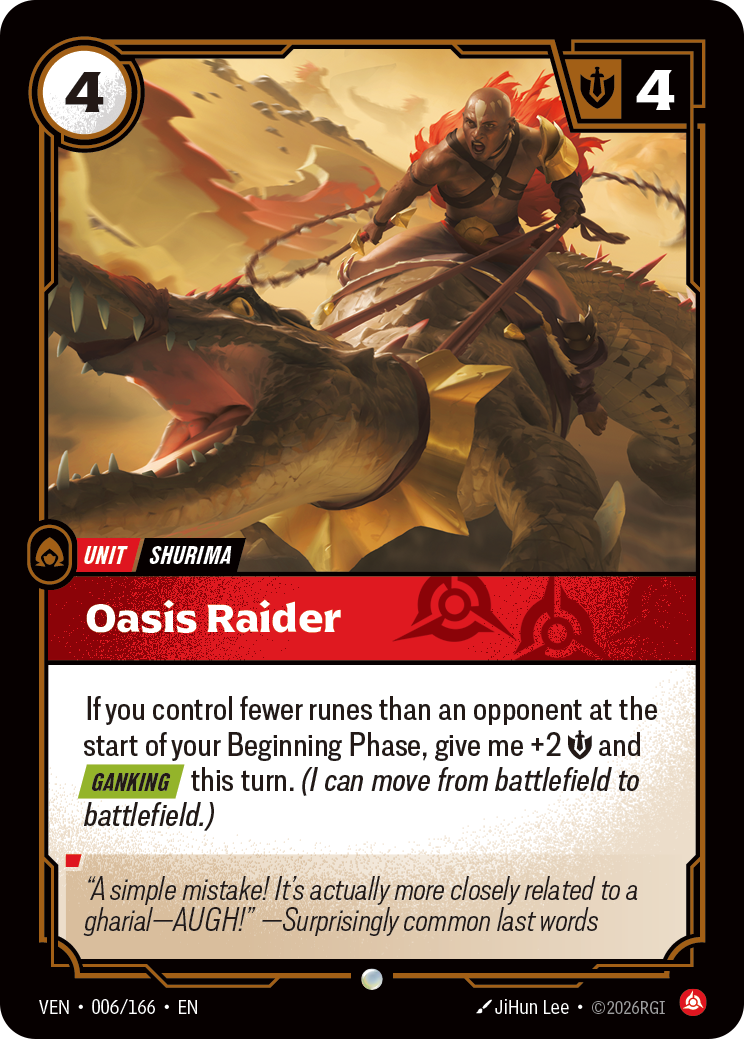 Oasis Raider VEN-006 - Riftbound Standard Art, English reference artwork