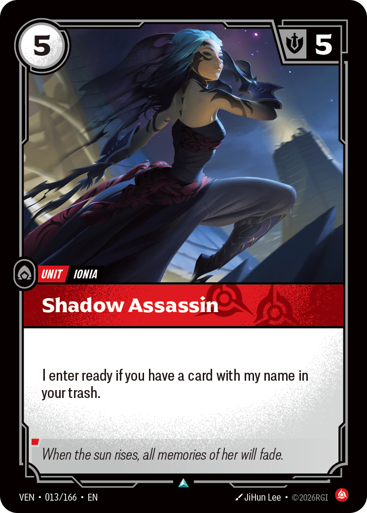 Shadow Assassin VEN-013 - Riftbound Standard Art, English reference artwork