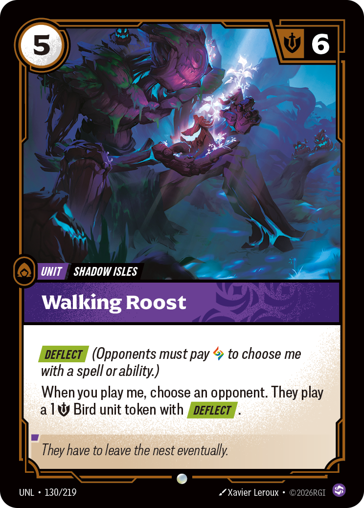 Walking Roost UNL-130 - Riftbound Standard Art, English reference artwork