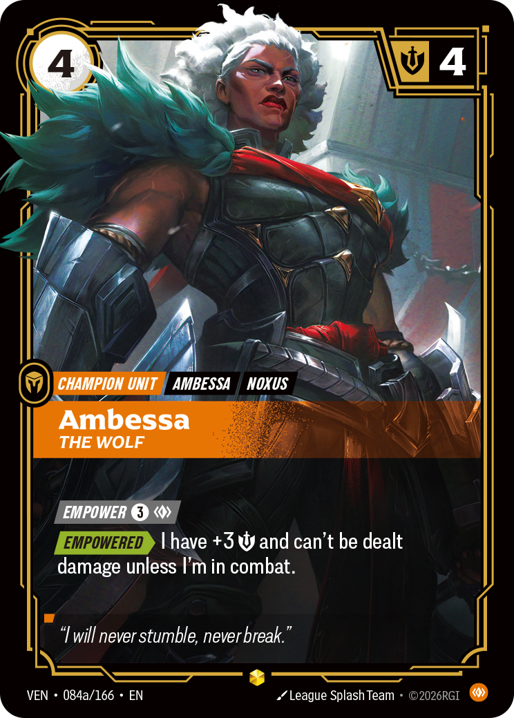 Ambessa, The Wolf (Alternate Art) VEN-084A - Riftbound Alternate Art, English reference artwork