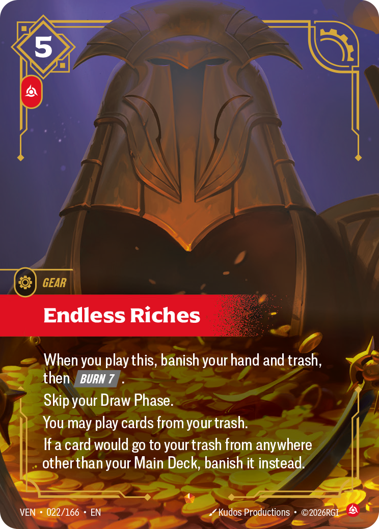 Endless Riches VEN-022 - Riftbound Standard Art, English reference artwork