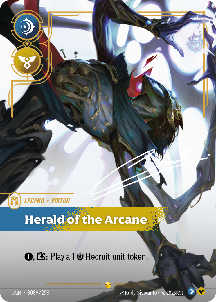 Viktor - Herald of the Arcane (Signature) OGN-308S - Riftbound Signature, English reference artwork