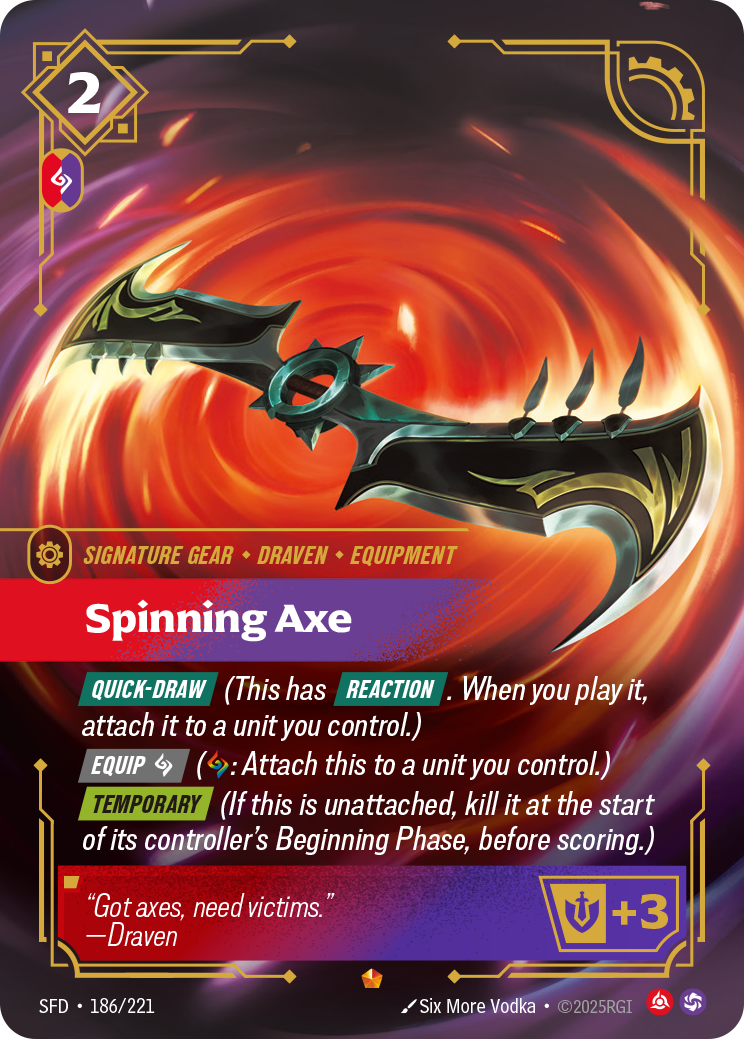 Spinning Axe SFD-186 - Riftbound Standard Art, English reference artwork