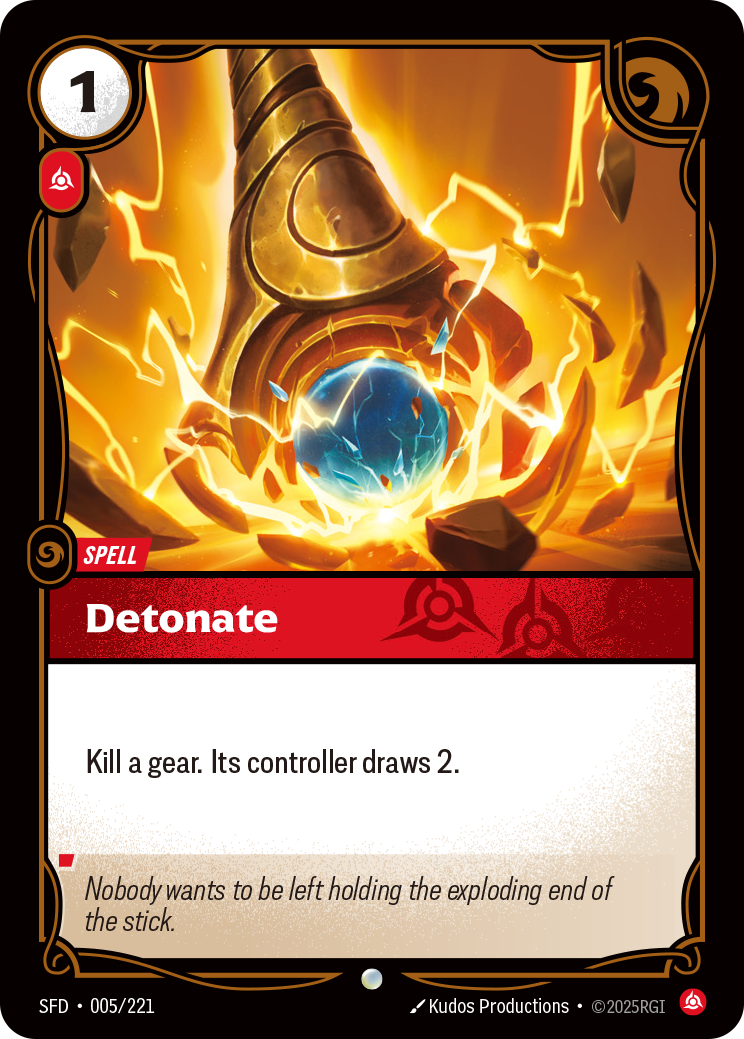Detonate SFD-005 - Riftbound Standard Art, English reference artwork