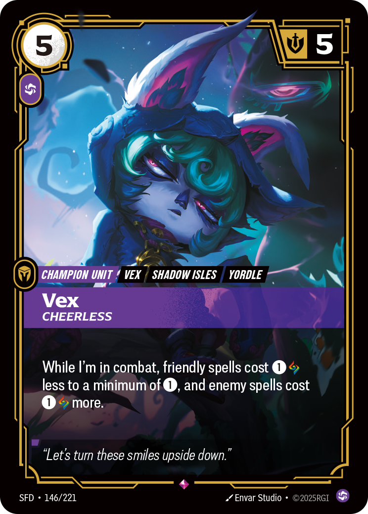 Vex, Cheerless SFD-146 - Riftbound Standard Art, English reference artwork