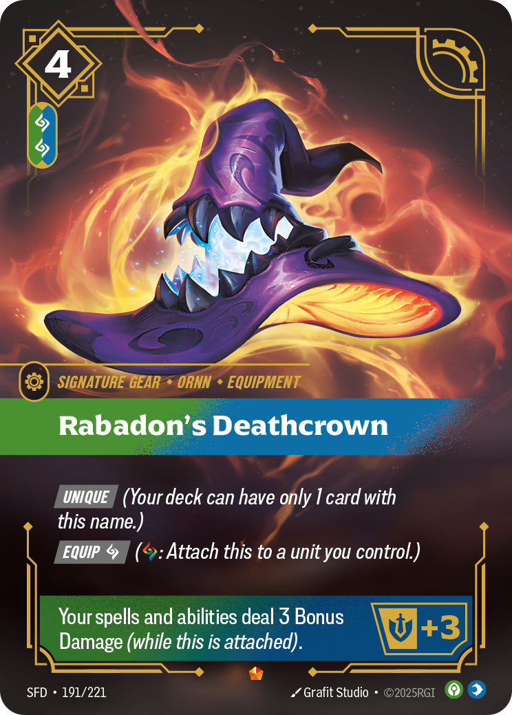 Rabadon's Deathcrown SFD-191 - Riftbound Standard Art, English reference artwork