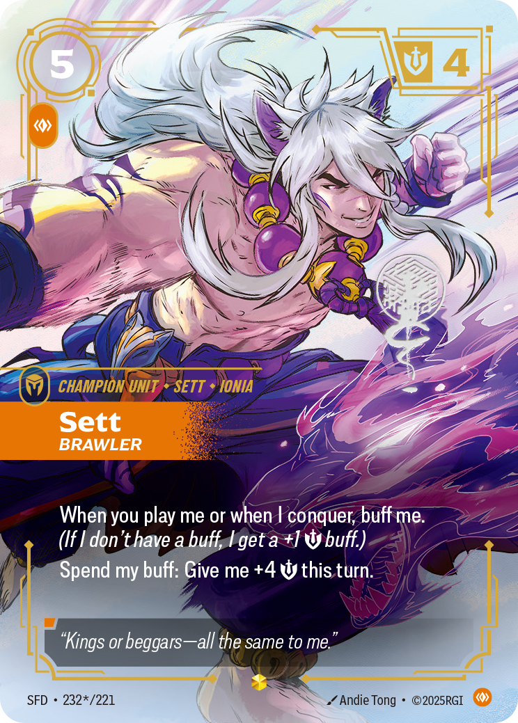Sett, Brawler (Signature) SFD-232S - Riftbound Signature, English reference artwork
