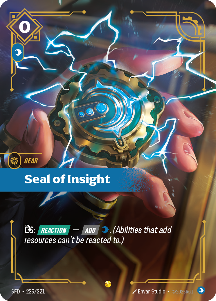 Seal of Insight (Overnumbered) SFD-229 - Riftbound Overnumbered, English reference artwork