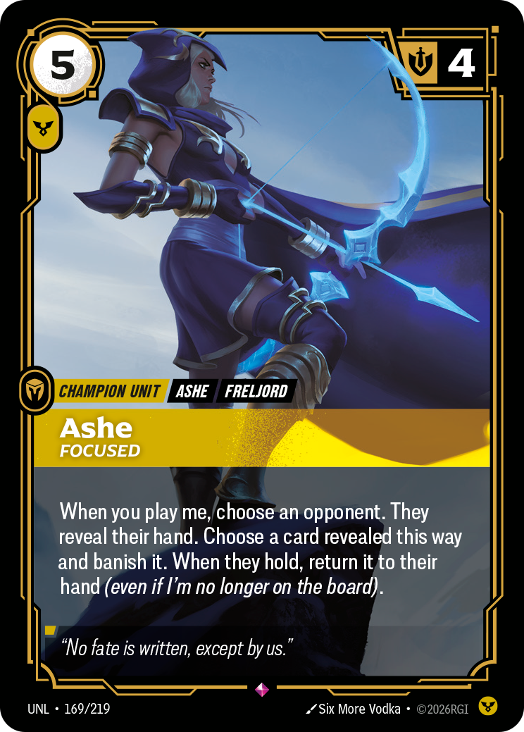 Ashe, Focused UNL-169 - Riftbound Standard Art, English reference artwork