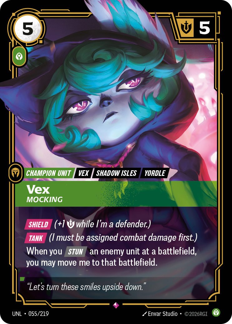 Vex, Mocking UNL-055 - Riftbound Standard Art, English reference artwork
