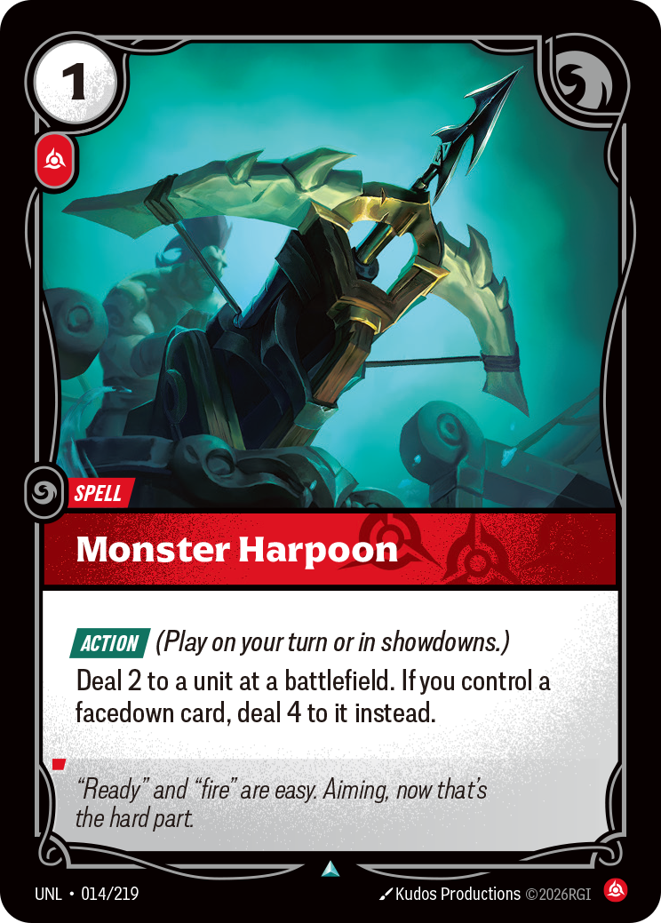 Monster Harpoon UNL-014 - Riftbound Standard Art, English reference artwork