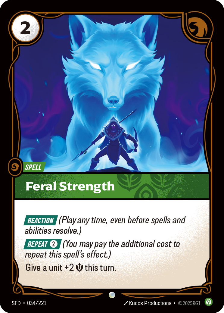Feral Strength SFD-034 - Riftbound Standard Art, English reference artwork