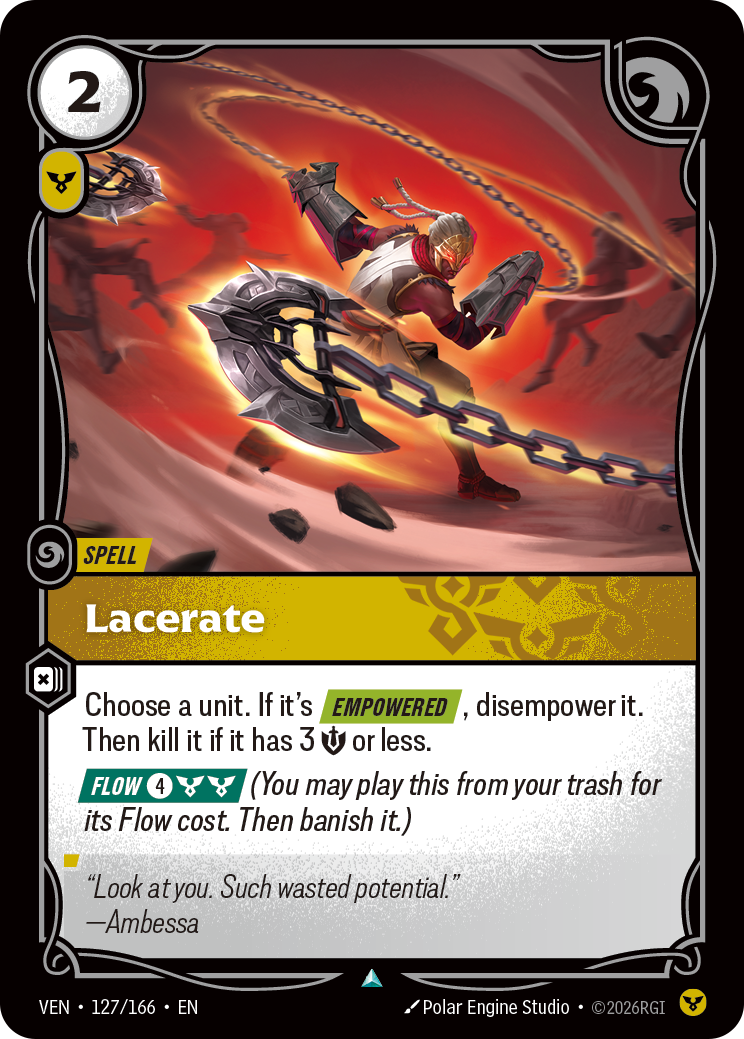 Lacerate VEN-127 - Riftbound Standard Art, English reference artwork