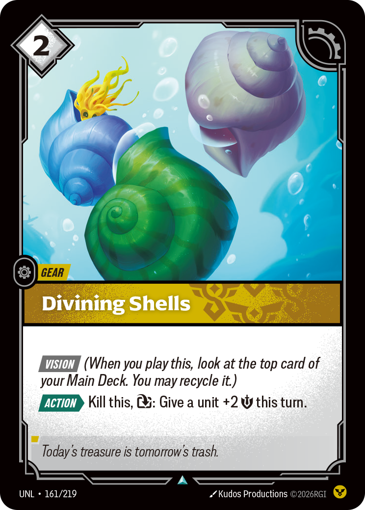 Divining Shells UNL-161 - Riftbound Standard Art, English reference artwork