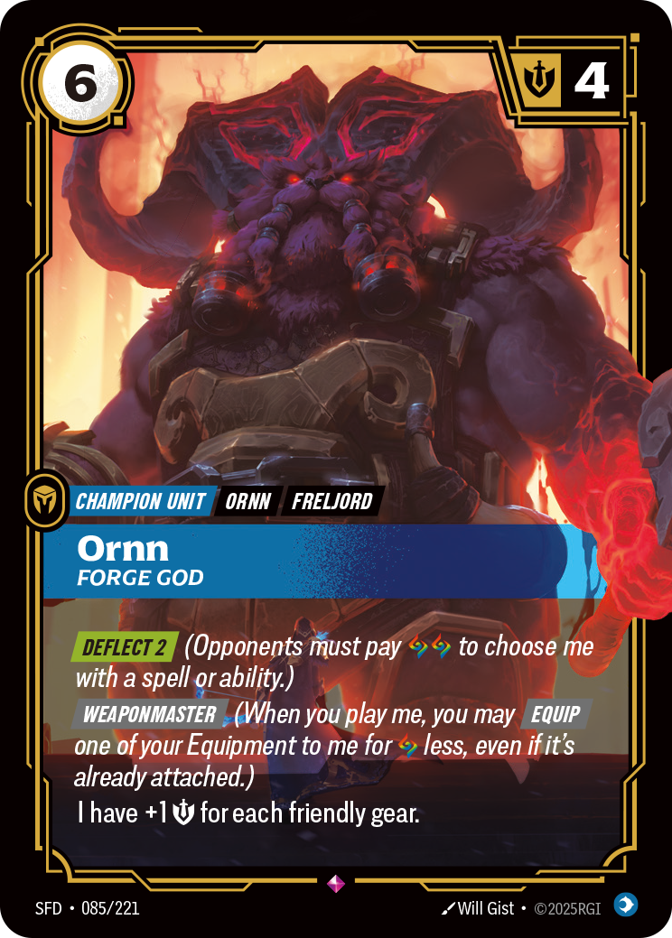 Ornn, Forge God SFD-085 - Riftbound Standard Art, English reference artwork