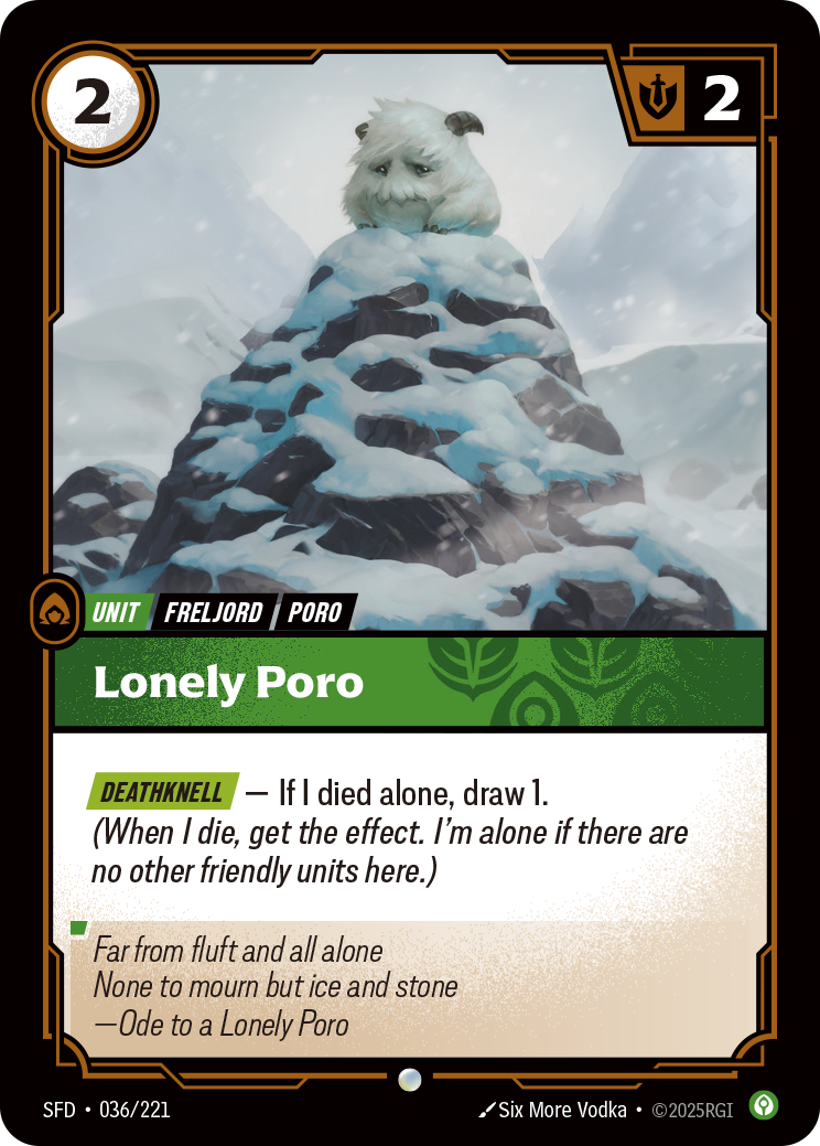 Lonely Poro SFD-036 - Riftbound Standard Art, English reference artwork