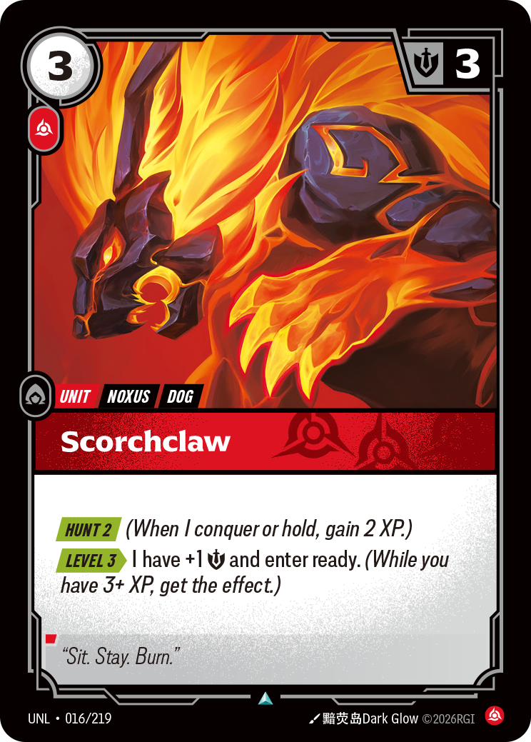 Scorchclaw UNL-016 - Riftbound Standard Art, English reference artwork