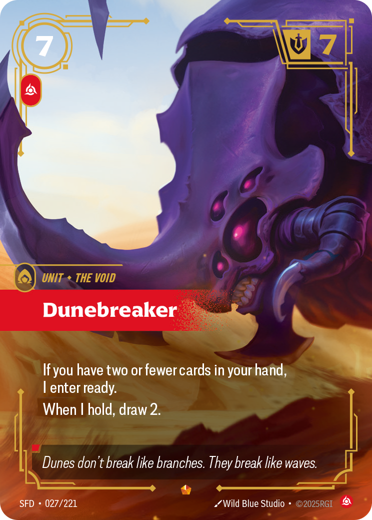 Dunebreaker SFD-027 - Riftbound Standard Art, English reference artwork