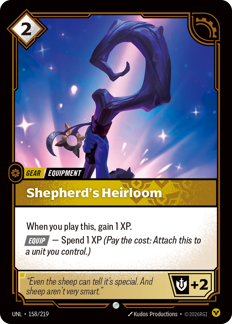 Shepherd's Heirloom UNL-158 - Riftbound Standard Art, English reference artwork