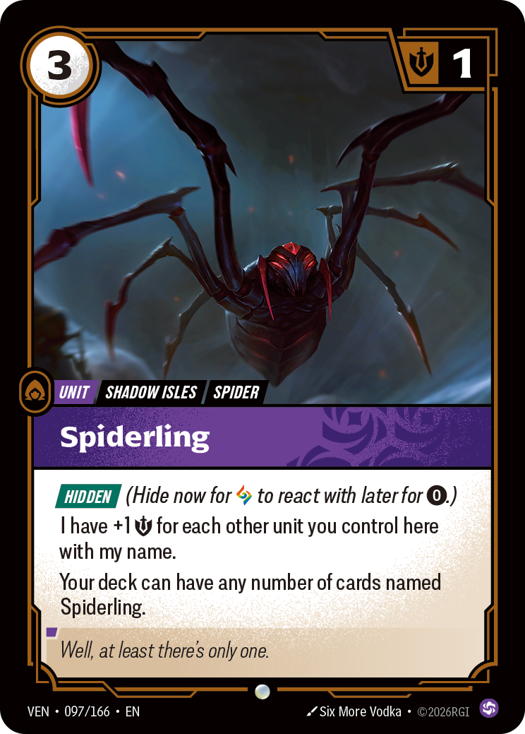 Spiderling VEN-097 - Riftbound Standard Art, English reference artwork