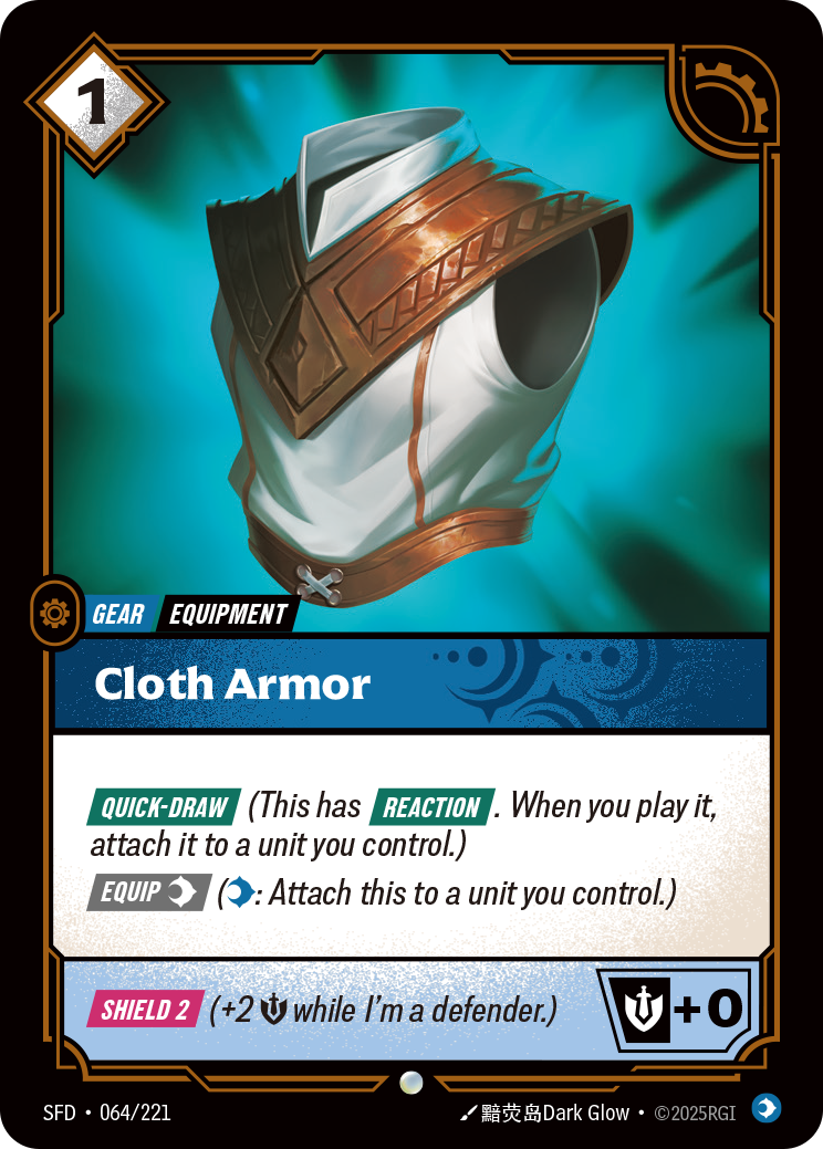 Cloth Armor SFD-064 - Riftbound Standard Art, English reference artwork
