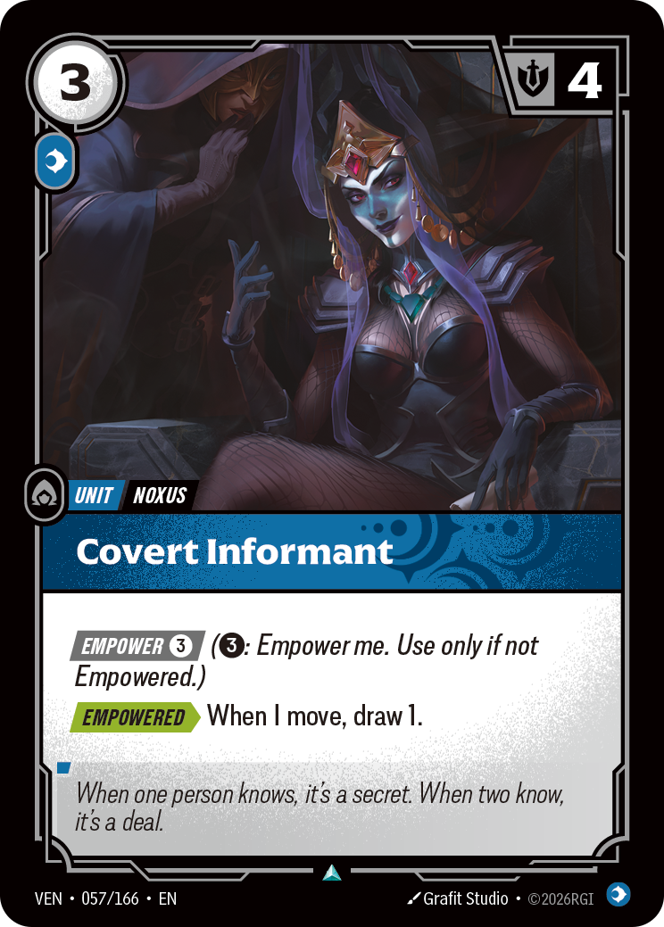 Covert Informant VEN-057 - Riftbound Standard Art, English reference artwork
