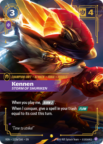 Kennen, Storm of Shuriken (Alternate Art) VEN-113A - Riftbound Alternate Art, English reference artwork