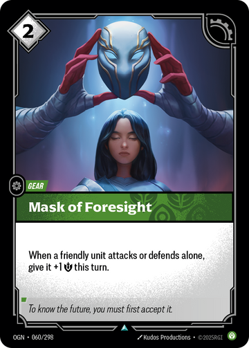 Mask of Foresight OGN-060 - Riftbound Standard Art, English reference artwork