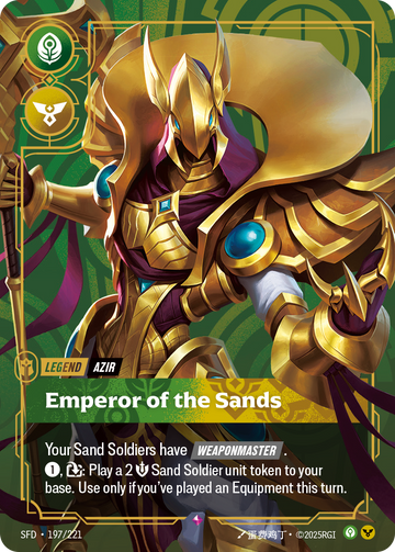 Azir, Emperor of the Sands SFD-197 - Riftbound Standard Art, English reference artwork