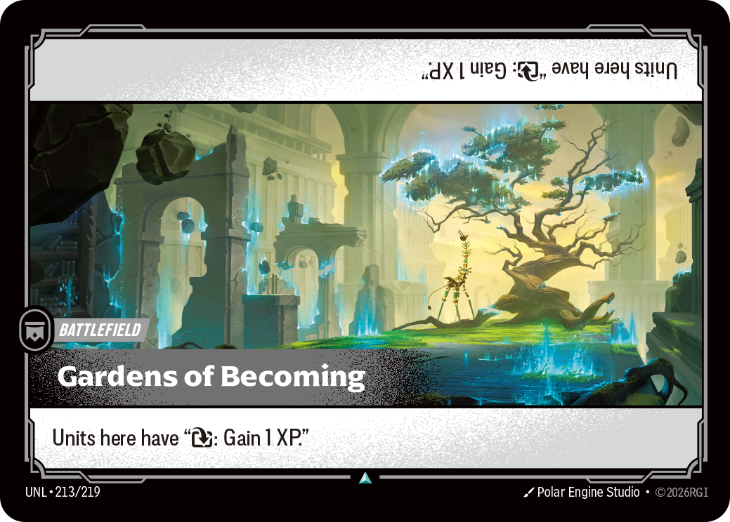 Gardens of Becoming UNL-213 - Riftbound Standard Art, English reference artwork